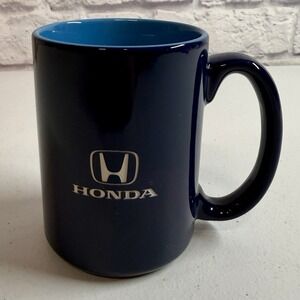 Honda Coffee Mug Ceramic Blue Engraved Car Rare!
